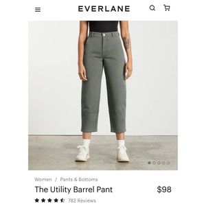 Everlane Utility Barrel Pant - Army Green - size 4